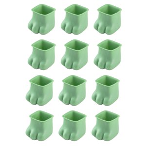Bothyi - 12 Fundas De Silicona Para Pies De Mesa Que Evitan Arañazos En El Suelo, Cuadrado Verde M