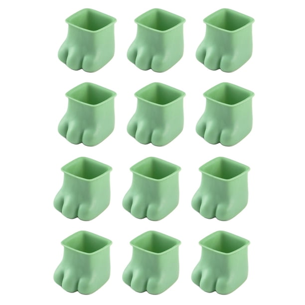 12 Fundas De Silicona Para Pies De Mesa Que Evitan Arañazos En El Suelo, Cuadrado Verde M