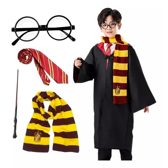Disfraz Harry Potter con Bufanda, Lentes, Varita y Corbata Talla 6