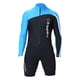thumbnail image 1 of Traje De Buceo Manga Larga Cremallera Frontal Para Deportes Acuáticos Buceo Snorkeling Negro Azul S, 1 of 5