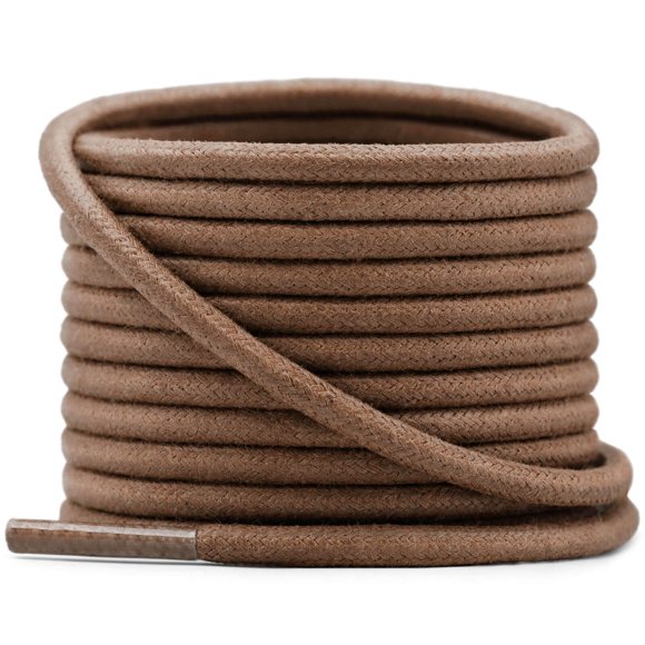 Cordón YFINE 89 cm Marrón Claro Redondo Encerado 0,4 cm
