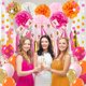 thumbnail image 5 of Decoraciones de fiesta BAUANOOY rosa intenso y naranja con globos dorados, 5 of 7