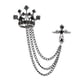 thumbnail image 1 of Broche De Corona Para Hombre, Cadenas Colgantes, Pin De Solapa Para Vestido, Novio, Regalo Para Padre, Negro, 1 of 3