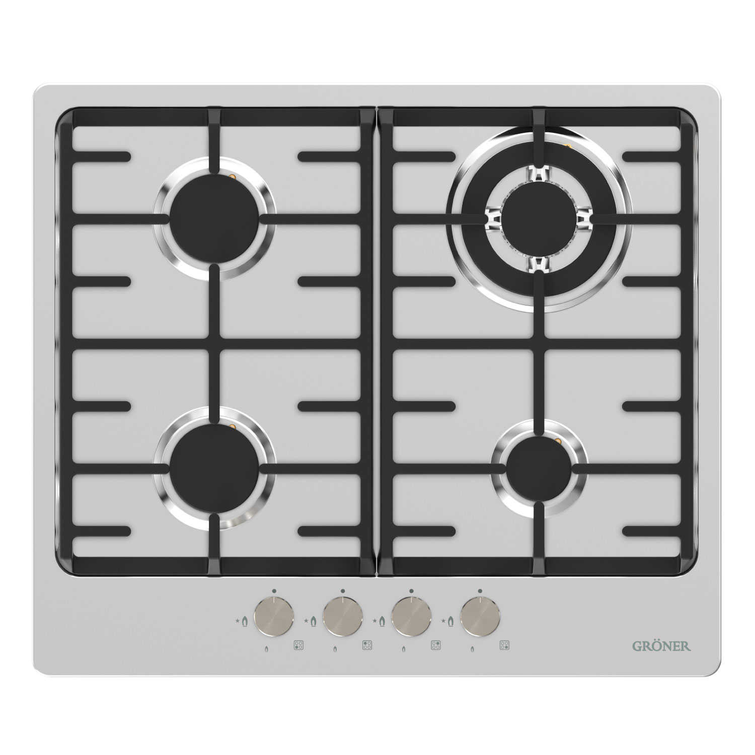 Groner - Encimera A Gas Inox 4Q