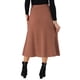thumbnail image 3 of INSPIRE CHIC Falda de Punto A-Line para Mujer con Cintura Alta Elástica y Estirable, Falda Midi de Suéter M Caramelo, 3 of 6