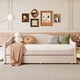 thumbnail image 1 of Teddy Fleece Twin Size Upholstered Daybed with Light and Trundle, Beige, 1 of 3