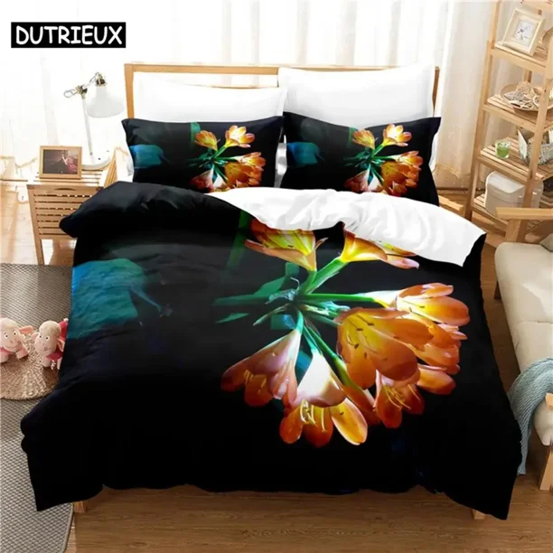 Elegant Flowers Bedding Set Duvet Cover Set 3d Bedding Digital Printing Bed Linen Bedding Set Fashion Design Bed Sheets