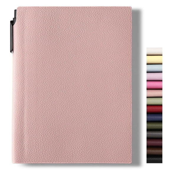 Cuaderno Wisefine A5 160 págs Tapa blanda Rosa de cuero PU