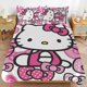 thumbnail image 3 of Cartoon Hello Kitty Comforter Bowknot 3-Piece Bed Sheets Warm Kawaii Bedding Set Cute Soft Bedclothes for Boys Girls Kids Twin, 3 of 5