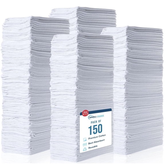 Shop Towels Simpli-Magic Cotton, paquete de 150 unidades, de calidad comercial