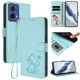 thumbnail image 2 of Funda Billetera con Relieve de Gato para Motorola MOTO G85 5G, Verde Claro, 2 of 6