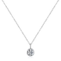 Collar Heshpaws Anuclub Moissanite Redondo 6Mm 1Ct Plata 925 Mujer