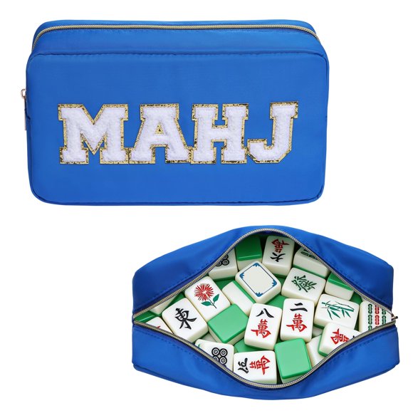 Bolsa Para Fichas De Mahjong De Nailon Con Cierre De Cremallera 52 X 9 X 14 Cm