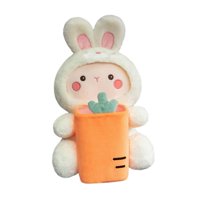 Magideal - Caja De Pañuelos De Felpa Suave Para Coche Titular De Pañuelos Bote De Basura Lindos Animales De Peluche Bolsa De Basura Correas Elásticas Universales Conejo