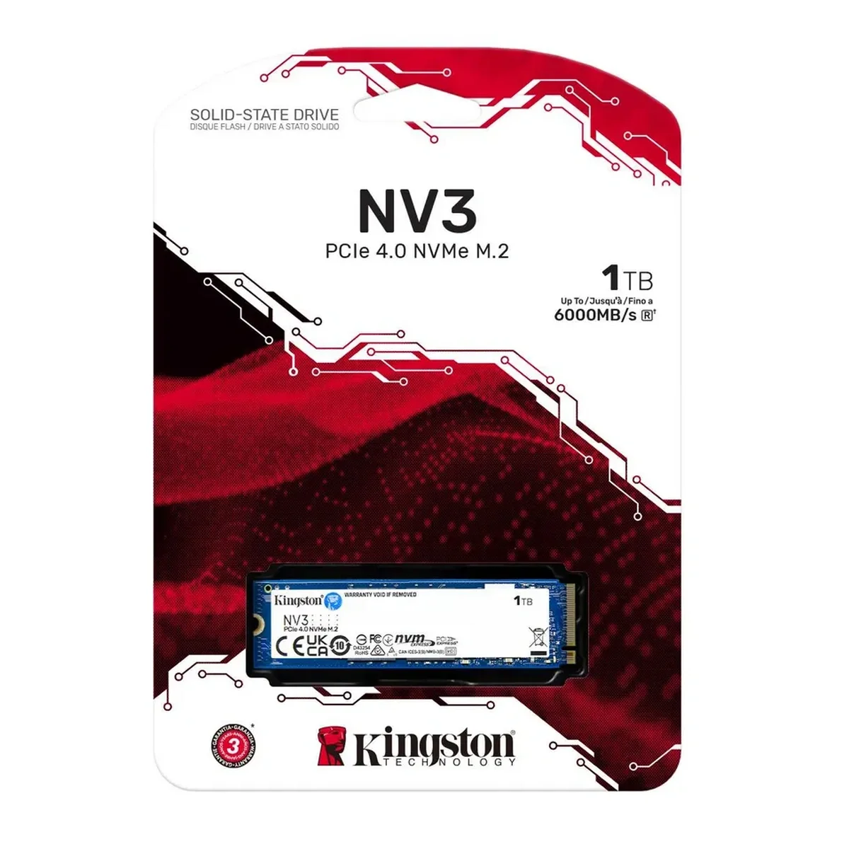 Eyl Store - Ssd Kingston Nv3 1tb M.2 (2280) Nvme Pcie 4.0 (snv3s/1000g)