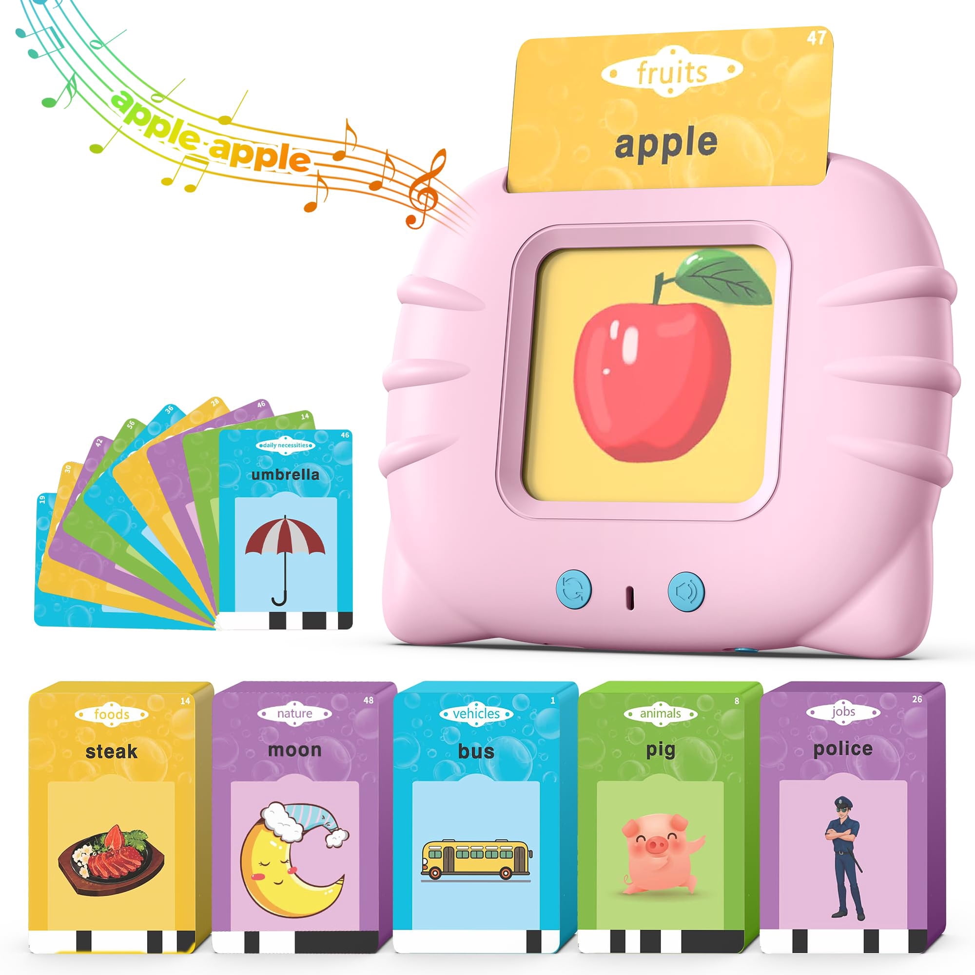 Tarjetas Didácticas Parlantes Airbition Pink Para Niños De 1 A 4 Años