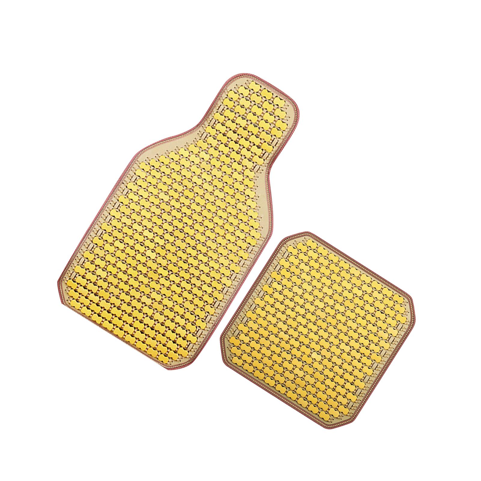 Ioensy - Universal Car Suv Cojín De Asiento De Bambú Estera De Enfriamiento Para Verano Versátil Amarillo