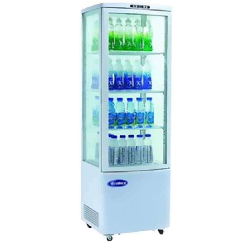 Ecobeck - Vitrina Vertical Refrigerada 4 Niveles Blanca Certificado