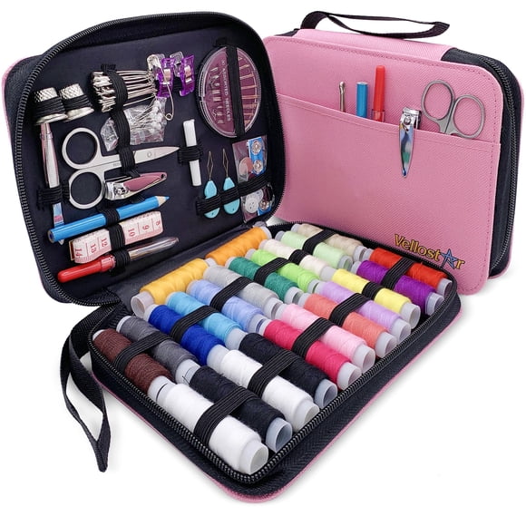Kit de Costura VelloStar 100 Piezas Rosa para Principiantes