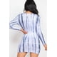 thumbnail image 5 of Saronite Vestido Corto Ajustado de Manga Larga con Estampado Tie-dye, Azul Marino (para Mujer), 5 of 5