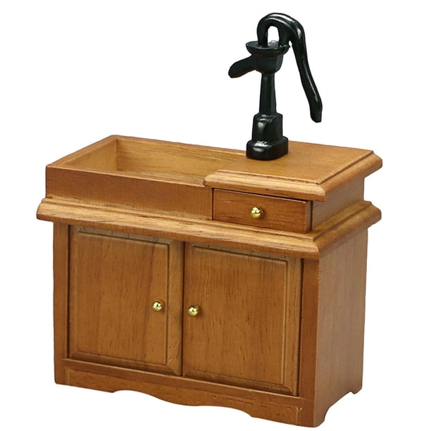 Mini Lavabo De Madera Para Casa De Muñecas, Accesorio De Cocina Y Baño En Escala 1:12, Mueble Realista Para Coleccionistas Y Decoración