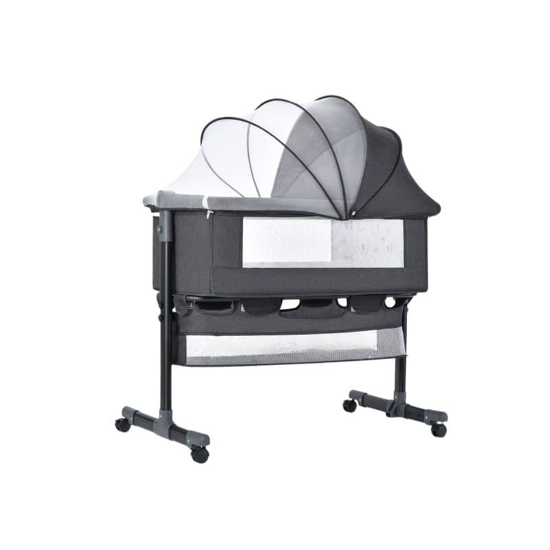 Babyluna - Cuna Colecho Con Colchón Mosquitero Y Cesta Gris O