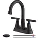thumbnail image 1 of Lavabo Bathroom Faucets De 4 Pulgadas Negro Mate Con 2 Manijas, 1 of 7