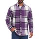 thumbnail image 1 of Camisa de cuadros de manga larga y ajuste regular para hombre, S púrpura, 1 of 6