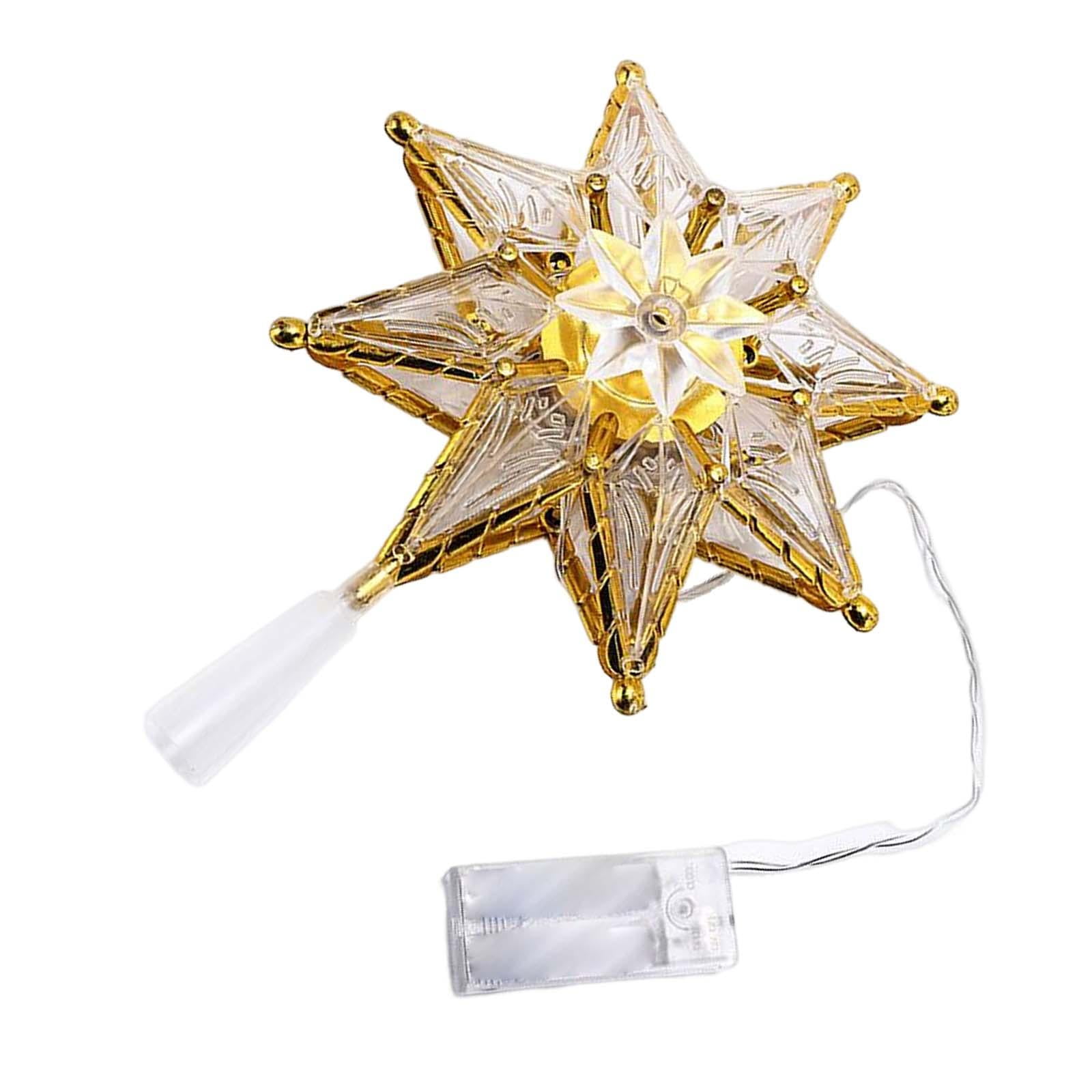 Bothyi - 3d Árbol De Navidad Topper Led Cadena De Luces Adorno Para El Hogar Interior Estrella Iluminada Colorido 17x7cm