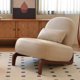 thumbnail image 1 of Silla de acento linda con patas de madera maciza, silla de salón de cuero falso con cojín suave, 1 of 5