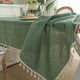 thumbnail image 5 of Mantel Rectangular Mantel De Mesa Borla Algodón 120x160cm Verde Con Lineas, 5 of 7