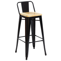 Moboi - Taburete Tolix Madera Negro 66Cm