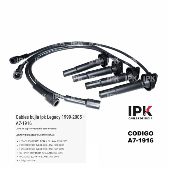 CABLES DE BUJÍA SUBARU LEGACY 2500 OUTBACK 2500 EL251 2000-2005 FORESTER 2000 EJ205 1998-2002