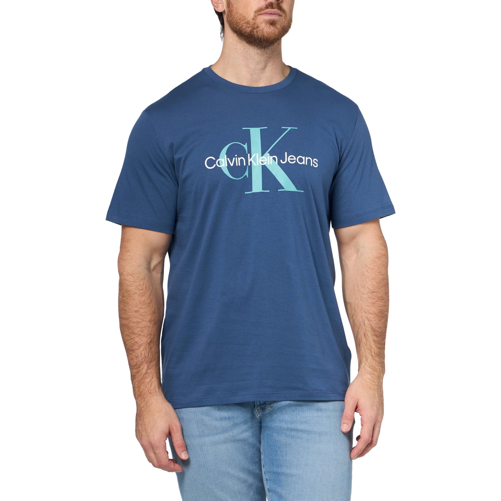 Camiseta De Cuello Redondo Con Logotipo De Monograma De Calvin Klein Para Hombre