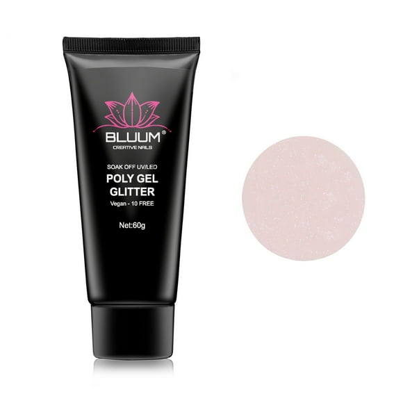 Polygel Glitter Rosado 60gr - Gel Para Uñas