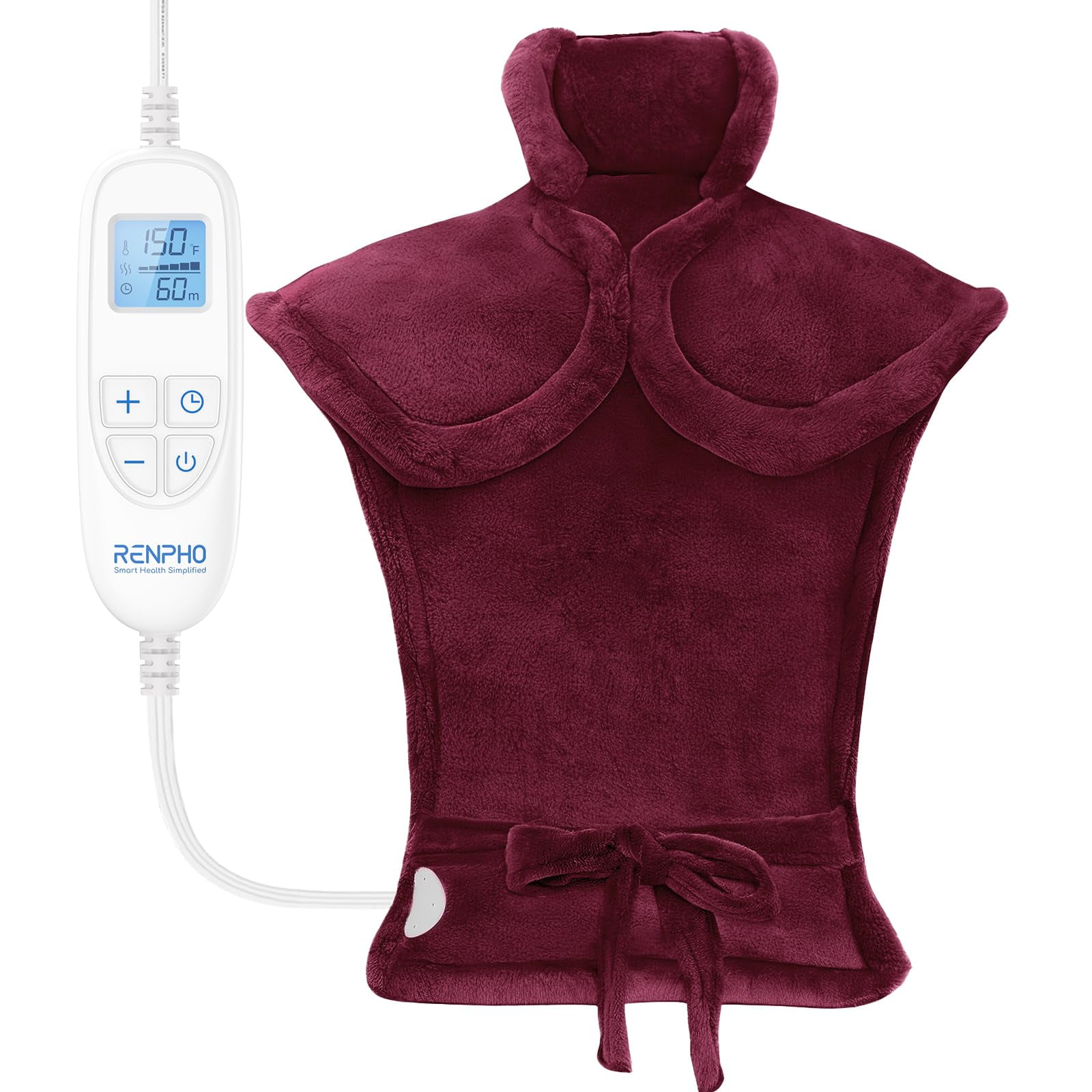 Renpho - Almohadilla Térmica Para Aliviar El Dolor De Cuello Hombros Y Espalda