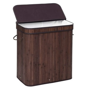 Cesto De Ropa Songmics Bamboo Con Tapa 100L Brown Ulcb063K02