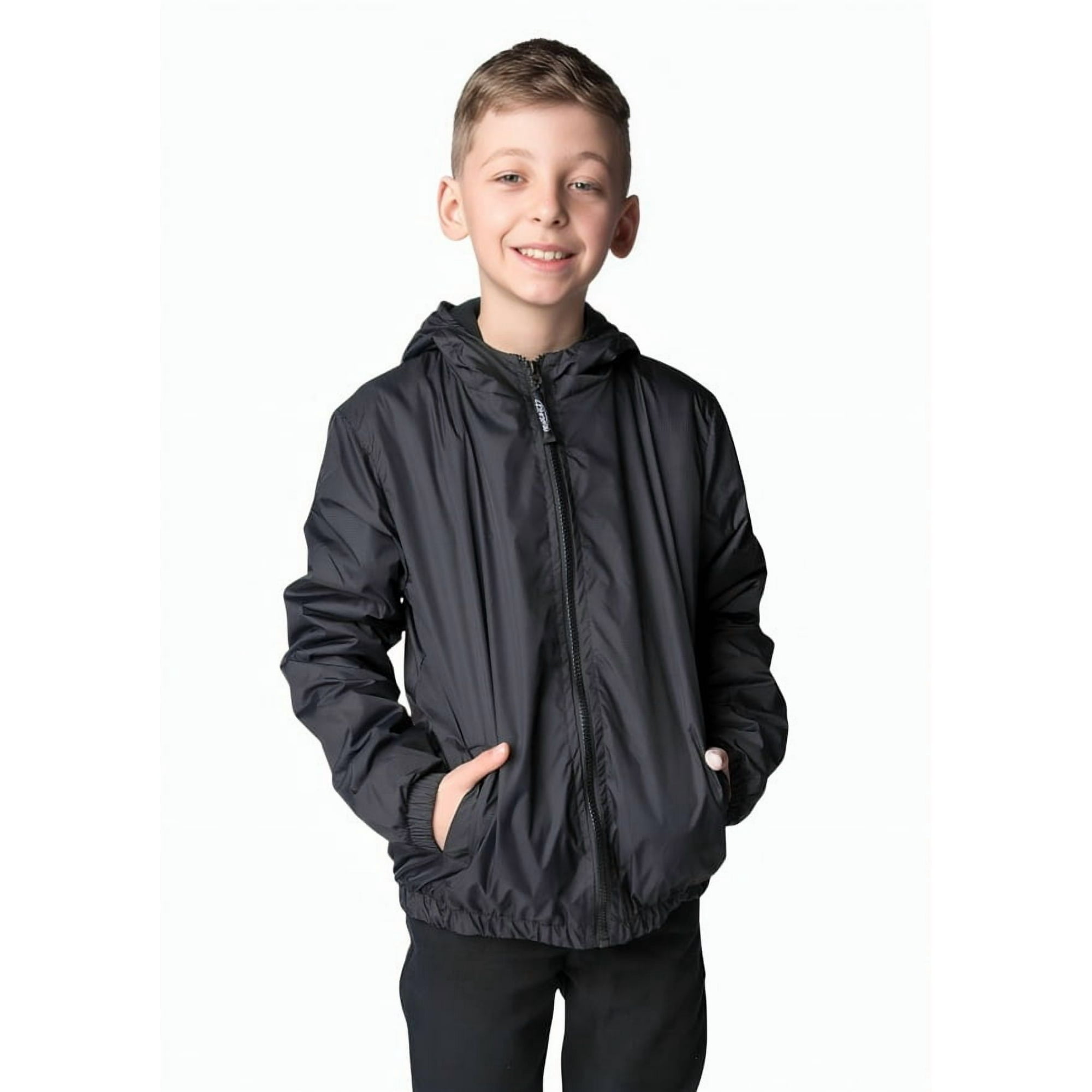 Kibou - Chaqueta Cortaviento Impermeable Unisex Para Niños Con Polar