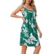 thumbnail image 4 of Vestido de Dormir sin Mangas para Mujeres con Estampado Floral y Bolsillos para un Ropero Nocturno y de Descanso Cómodo XS Flores Verdes, 4 of 6