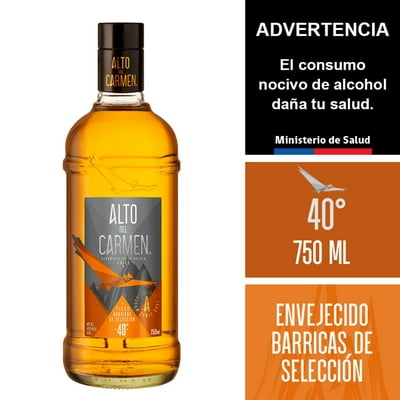 Pisco Alto Del Carmen Envejecido Barricas De Selección 40° Botella