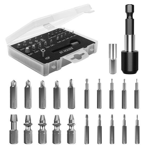Juego extractor de tornillos Nuovoware de 22 piezas, kit magnético HSS