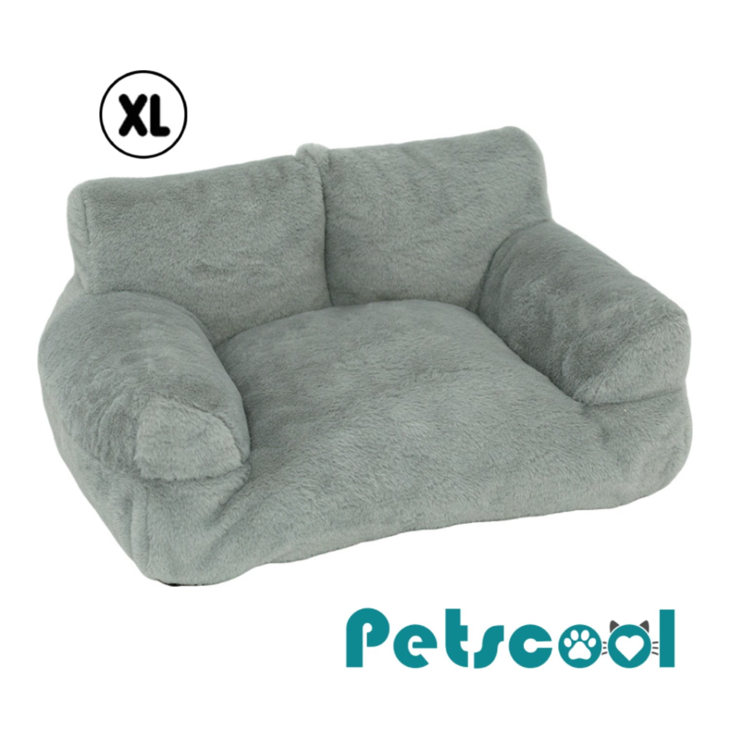 Cama Sofá Relajante Mascotas Petscool Xl Gris Lavable Y Ortopédica