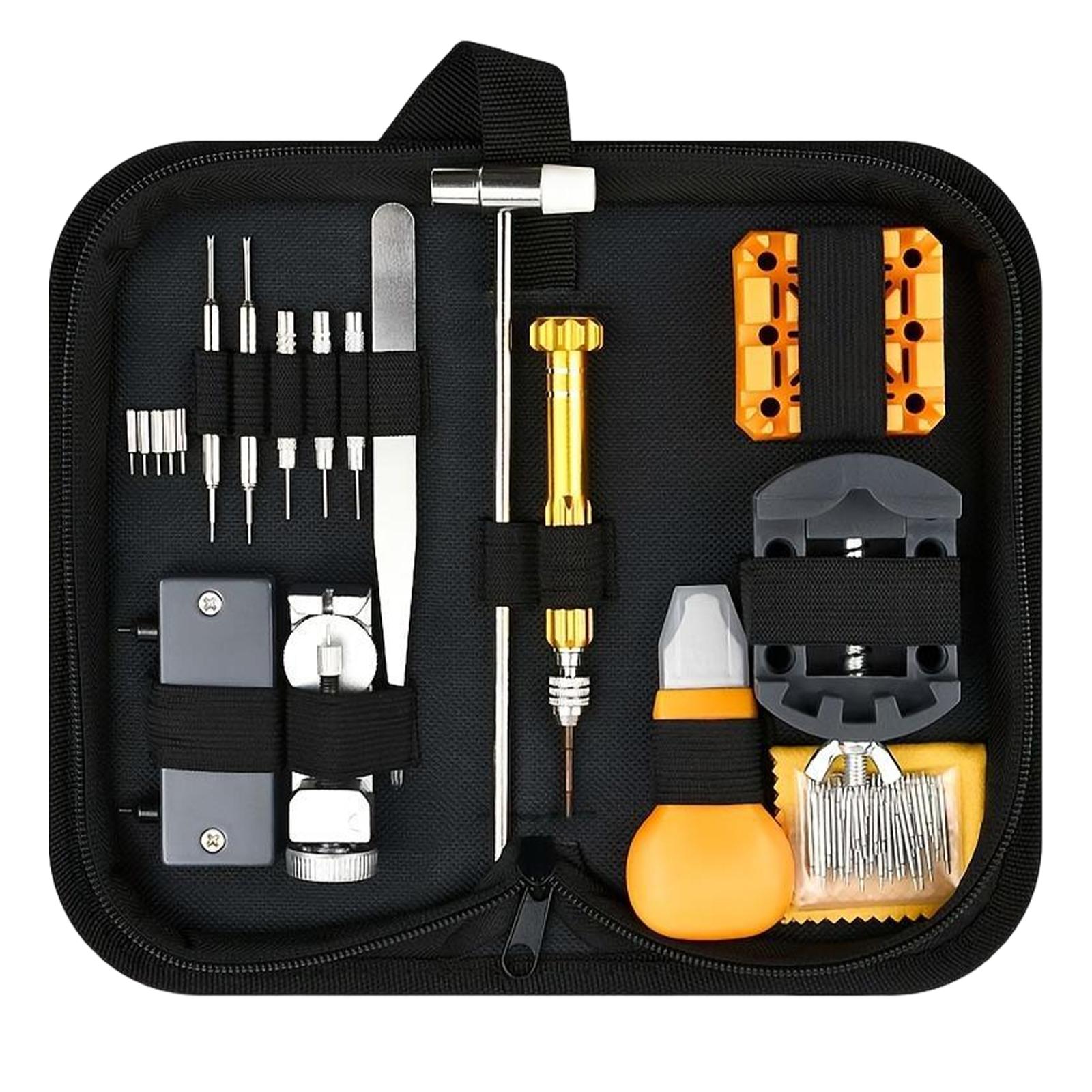 Ioensy - Kit De Reparación De Relojes De 132 Piezas, Abridor De Caja, 5 Pines Adicionales, Abridor, Extracción De Pasador De Enlace