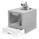 thumbnail image 1 of Arenero Cerrado Roro Caja De Arena Para Gatos Arenero Cuadrado Baño Sanitario Gato Roro Color Gris, 1 of 3