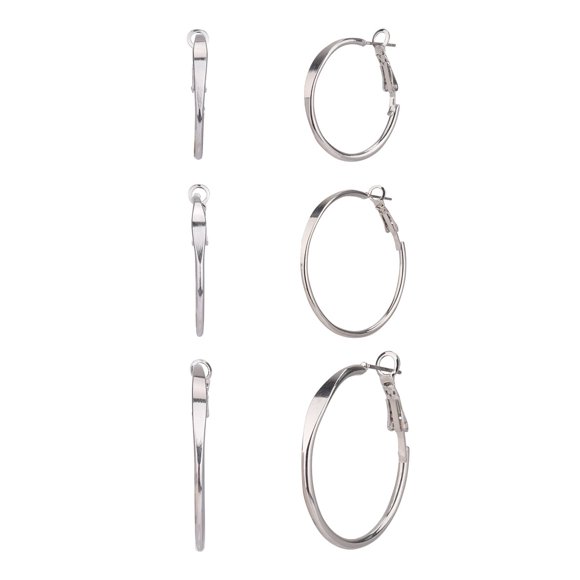 Aros de Metal Time and Tru 3 Pares Color Plata