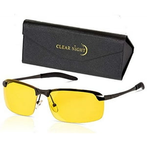 Clear Night - Night Driving Glasses Anti Glare Polarized With Stylish Case - Night Vision Glasses - Tac Glasses - Night Glasses For Driving - Nighttime Glasses