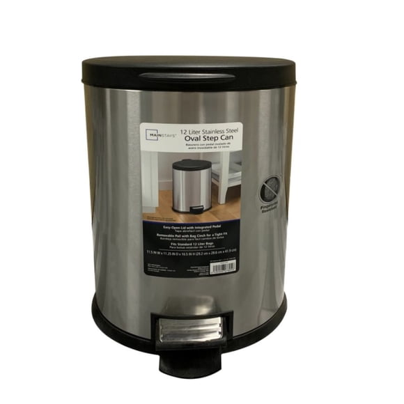 Basurero 12L Ova Acero Plateado, 1 Un