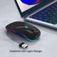 thumbnail image 2 of Mouse inalámbrico WREANU de doble modo, recargable, LED, negro, 2 of 7
