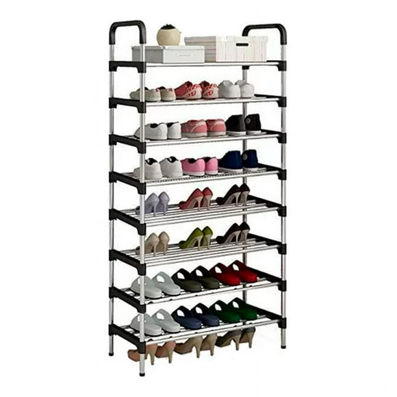 Zapatero Organizador 8 Pisos Estante Zapatos Para 24 Pares NEGRO