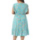 thumbnail image 5 of GRACE & GRANDEUR Vestido de línea A con cuello en V floral, mangas con volantes, cintura elástica y bolsillos para mujer de talla grande 1X Azul Lago, 5 of 7